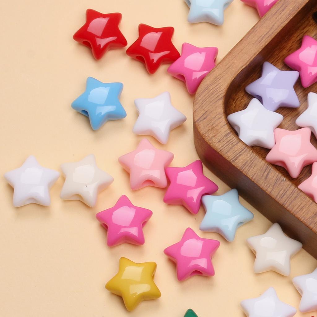 40 шт. 14,9 мм модные акриловые звезды свободные бусины «сделай сам» для ожерелья, браслетов, изготовления ювелирных изделий