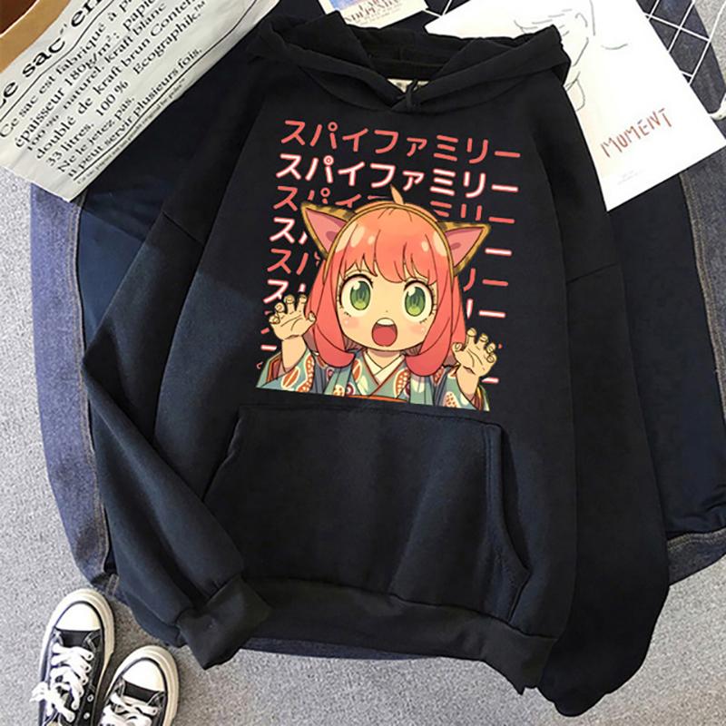 Новая толстовка с капюшоном Anime Spy X Family Anya Forger Harajuku Kawaii Manga Graphic Sweatshirt Hoody Casual Streetwear Unisex