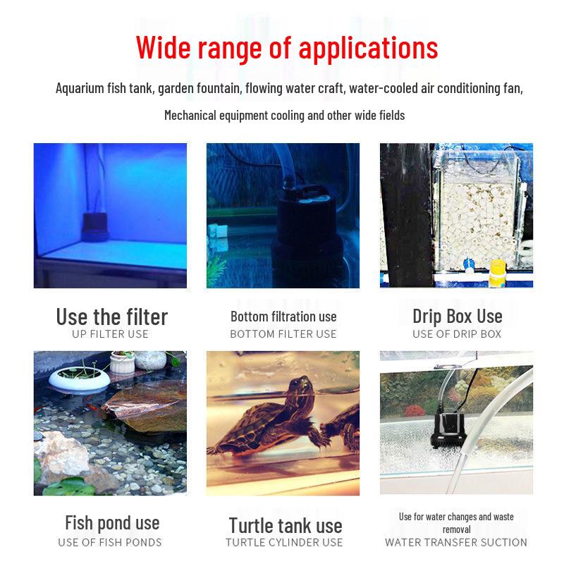 Silent Mini Submersible Water Pump for Goldfish Tanks, Small Rockeries, Waterfalls, Fountains, and Circulation Filters