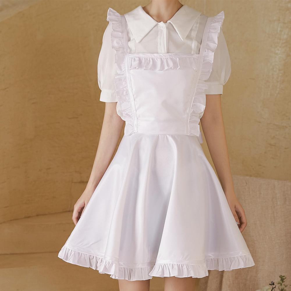 Водонепроницаемый фартук в стиле принцессы, кухонный, из ТПУ, маслостойкий, с нагрудником, простой, с оборками