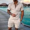 Men's Short Sets Outfits 2 Piece Summer Tracksuit Short Sleeve  Shirt And Shorts Set Casual Sport Suit