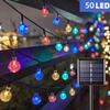 7M 50 LED 8 Modes Solar Crystal Ball String Light Outdoor Waterproof Solar Patio Light Garden Party Decor Solar String Light