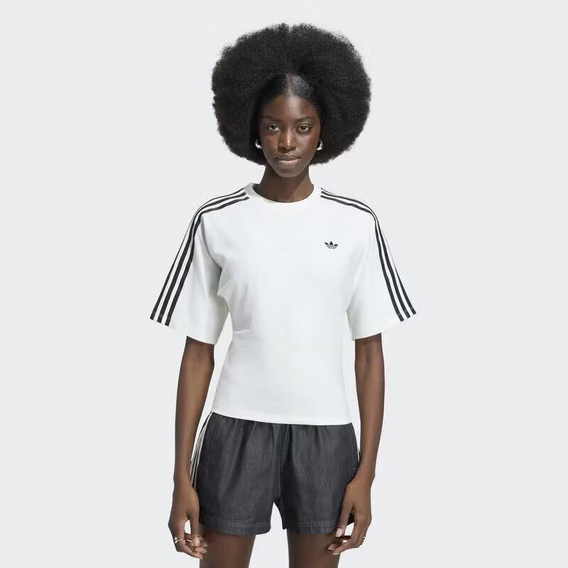 adidas Женская полосатая спортивная футболка свободного кроя