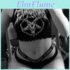 Black Knitted Gothic Punk Tank Tops Mall Goth Grunge Goat Print Harajuku Women Crop Tops Skinny Sleeveless Streetwear