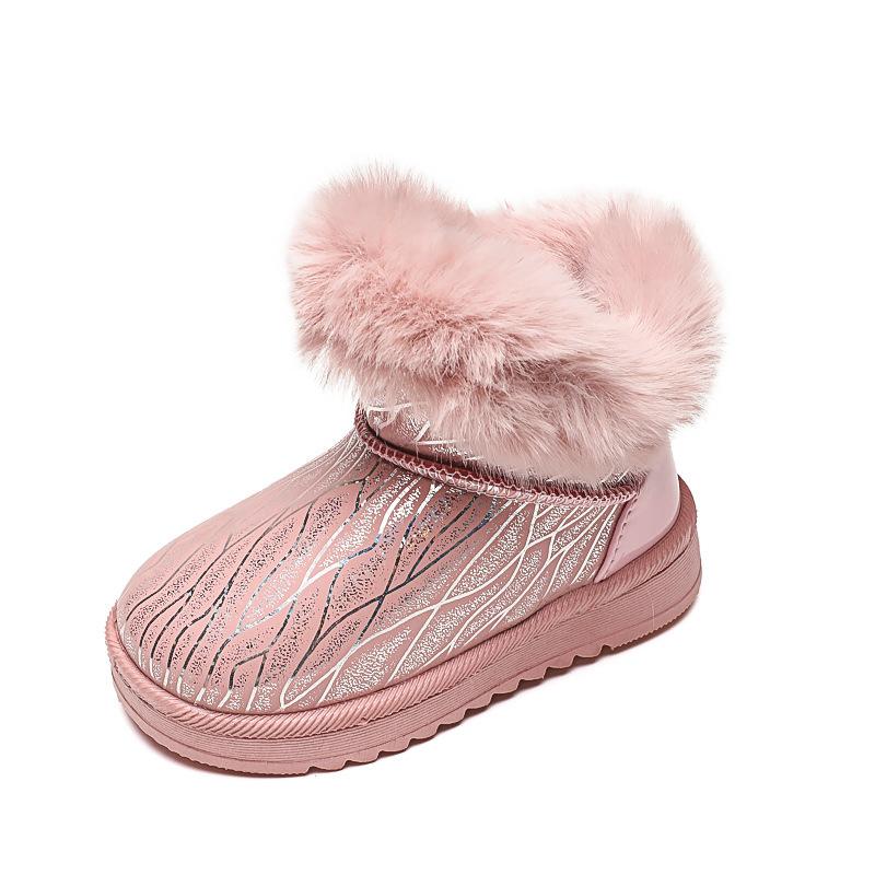 Зимние плюшевые толстые хлопковые туфли для маленьких девочек детские сапоги