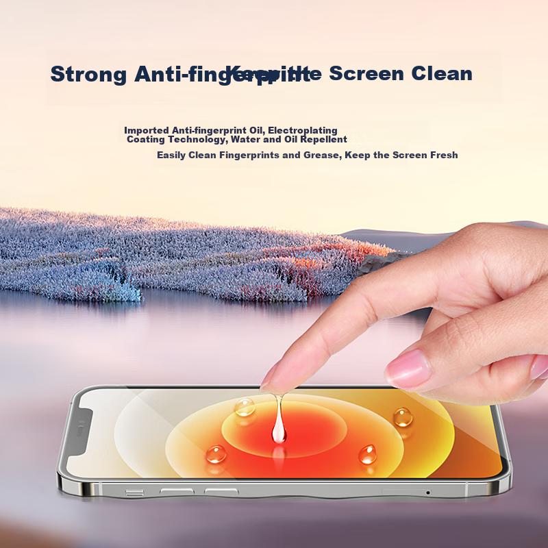 Tempered Glass Screen Protector for Apple IPhone 12 Pro Max, HD CleBorderless Film, Full Coverage Anti-Drop Phone Protective Film, 2-Pack