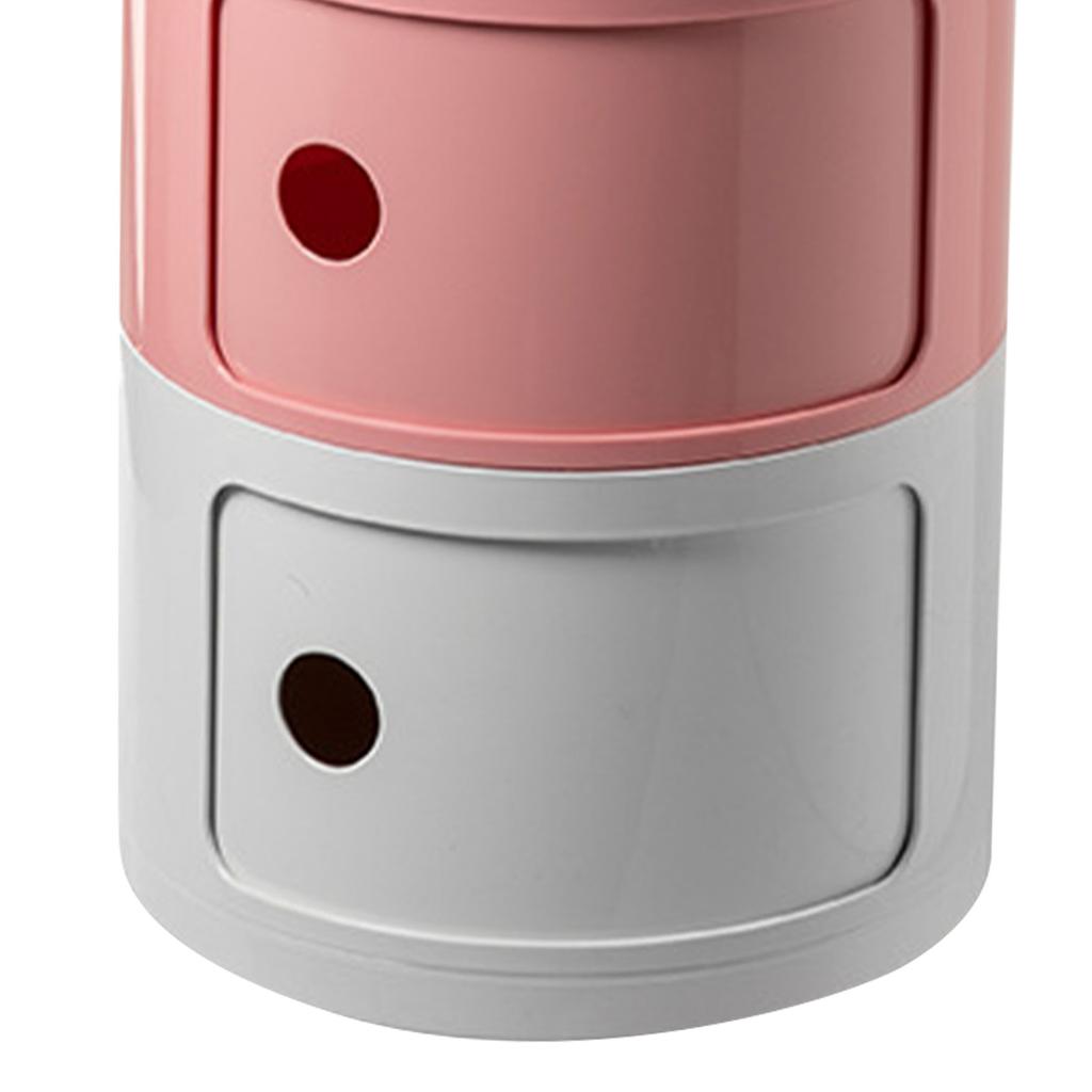 Bedside Table Nordic Style Color Matching Large Capacity Round Bedside Storage Cabinet for Bedroom