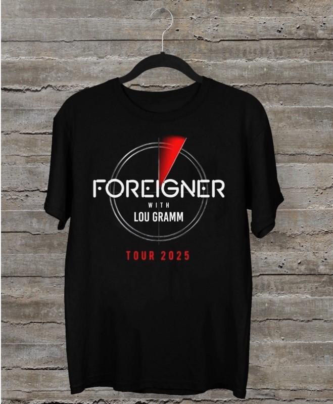 НОВЫЙ Черный Футболка с Логотипом Foreigner 2025 Tour Все Размеры S 5XL Унисекс Футболка