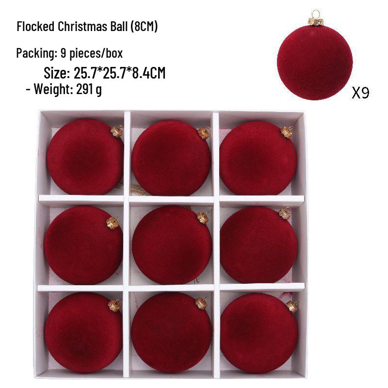 Colorful 6cm Cross-Border Christmas Ornament Balls – Flocked Hanging Decorations