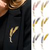 Women Brooch Wheat Shape Faux Crystal Anti-slip Shoulder Bag Suit Coat Collar Hat Clothes Anti-exposure Pin Party Prom Bride Garment Jewelry