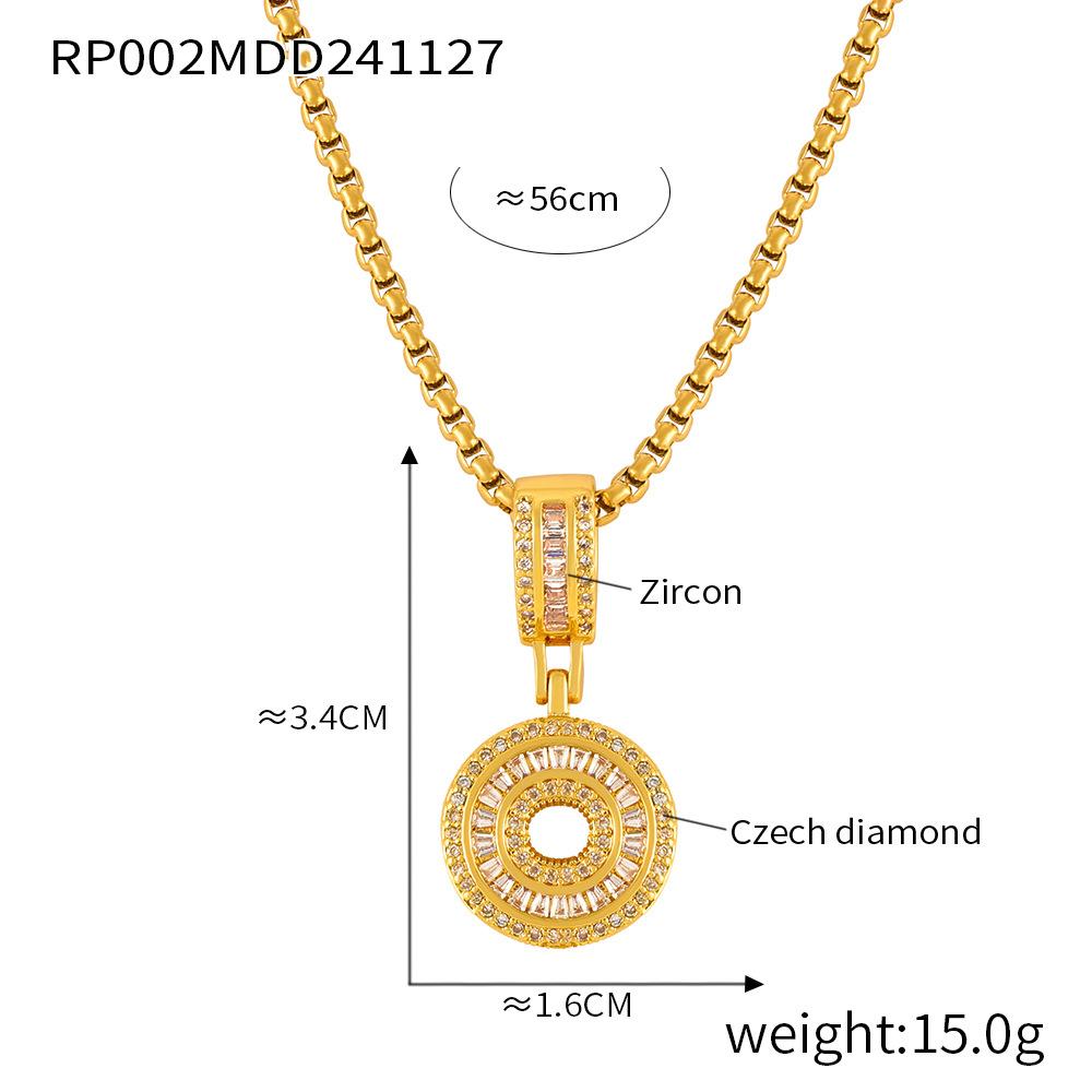 Fashionable New Zircon Letter Pendant Necklace 26 A-Z Initials for Names Color-Retaining, In-Stock