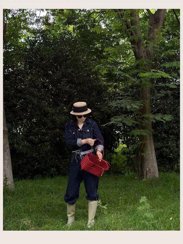 Корейская ажурная плетеная пляжная сумка с брелоком для ключей