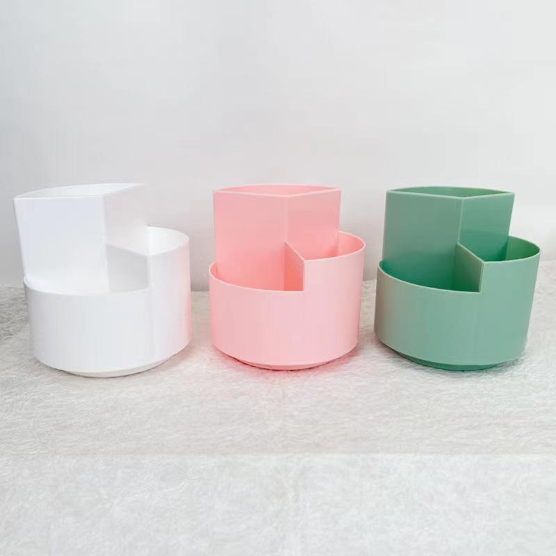 Вращающийся держатель для макияжных кистей и косметики - Разделенный тубус для хранения карандашей для бровей, теней для век, помад и многого другого