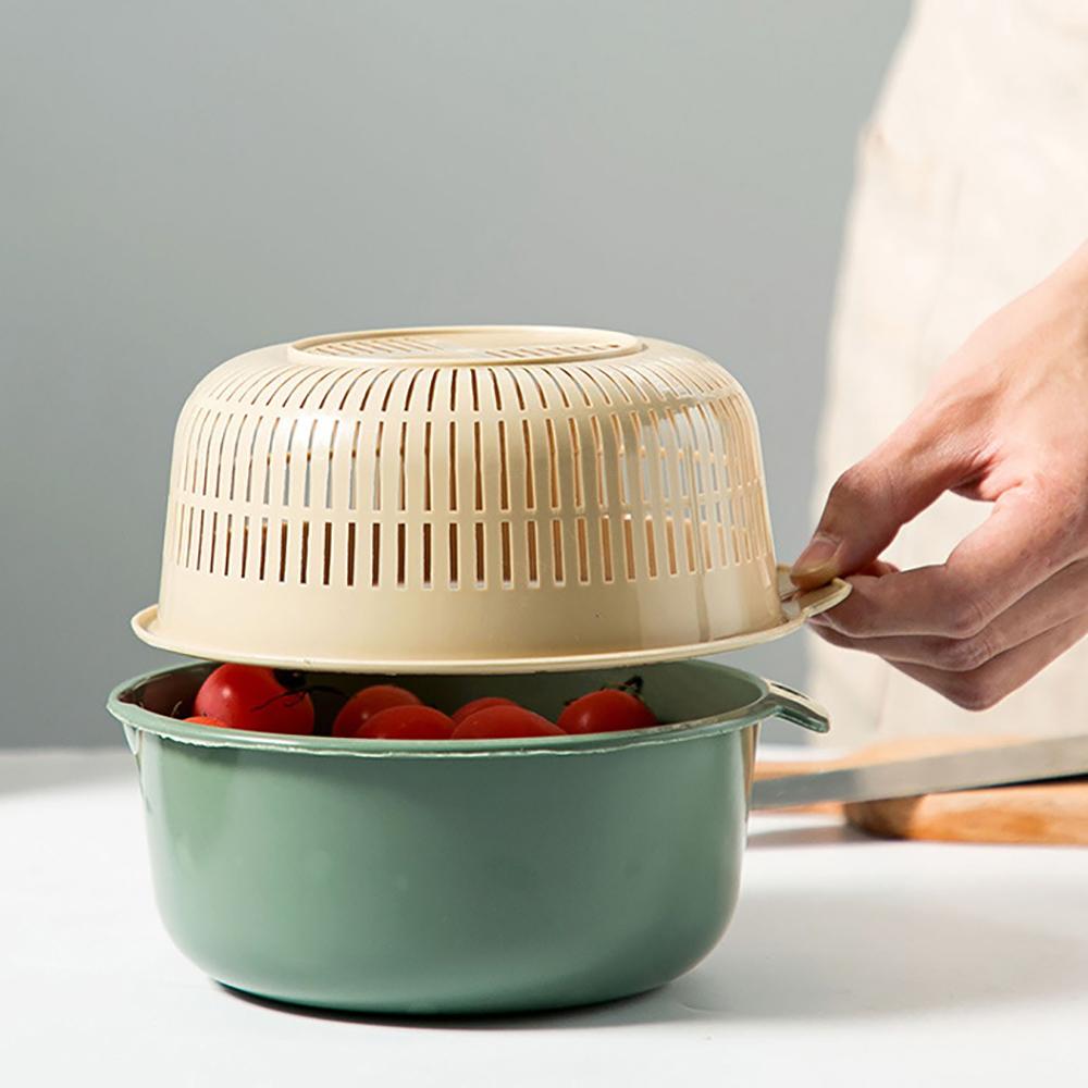 Кухонный поднос для фруктов, съемный двухслойный таз для фруктов и овощей, сливная корзина, креативная бытовая корзина для мытья посуды, кухонный инструмент