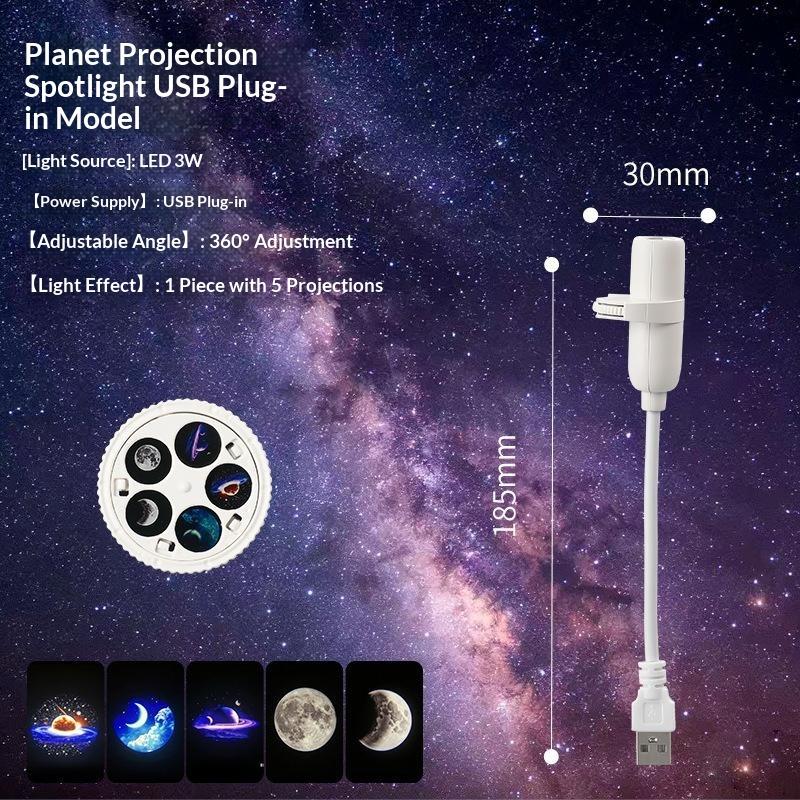 Проектор Планета Галактика Питание от USB Гибкая Шейка Множество Узоров Звездный Свет Подарок для Любителей Астрономии