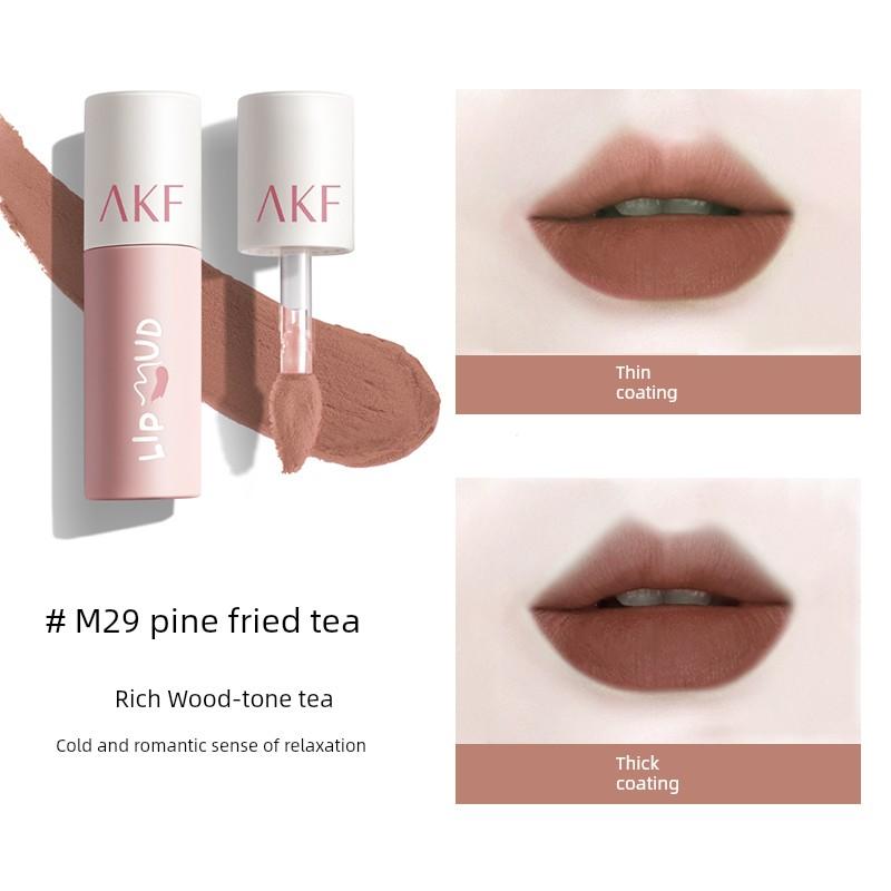 AKF Lip Mud M08/25/09/19/04/M07 Color Sea Salt Princess Caramel Chocolate Glaze Lipstick