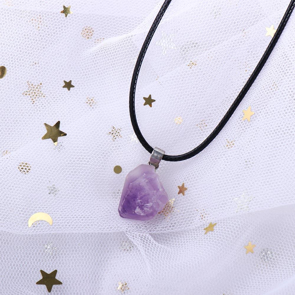 Gift Leather Rope Korean Style Jewelry Geometry Clavicle Chain Crystal Necklace Female Necklace