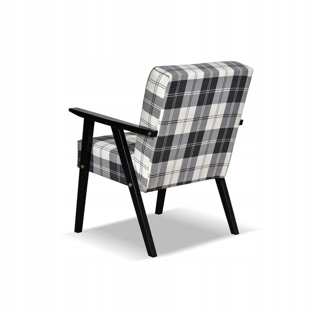 Fotel PRL zestaw retro vintage SOLER Family Meble krata granatowo - biała