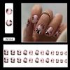 24pcs Detachable Fake Nials Press On Nails Pink Glitter Gold Edge False Nails French Short Square