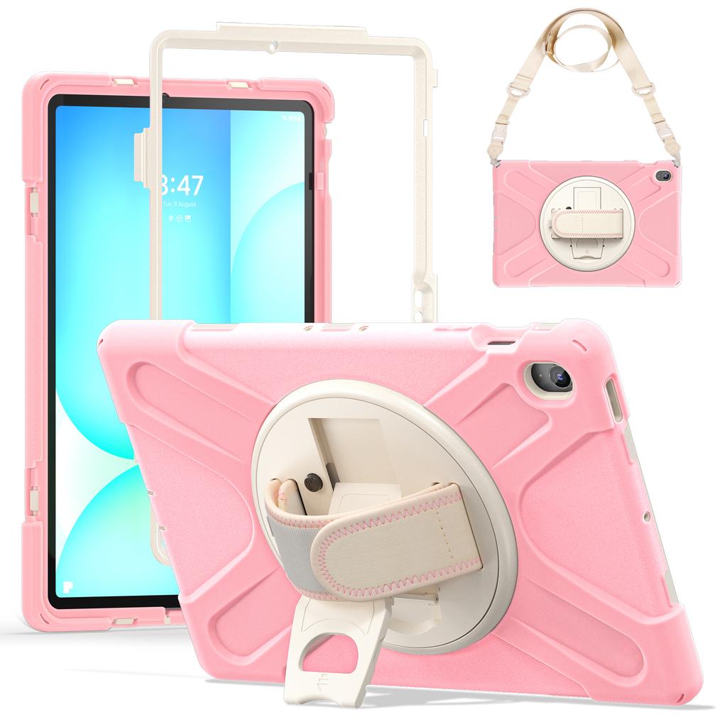 Чехол-подставка для Samsung Galaxy Tab S10 FE+ SM-X620/SM-X626B, ТПУ ПК силиконовая накладка для планшета с плечевым ремнем