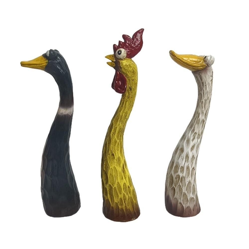 Funny Screaming Chicken Statues Resin Crafts Chicken Figurine Garden Courtyard Decoration