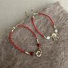 Red Rope Cat's Eye Safety Lock Bracelet for Women – New Year Luxury Niche Red Agate Design