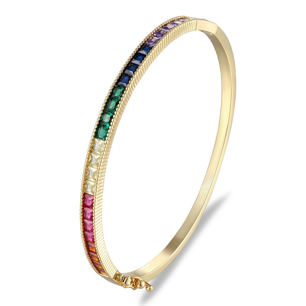 Nidin New Design Luxury Fashion Bracelets Top Quality Copper Zirconia Cuff Bangle Jewelry For Female Women Party Wedding Gift