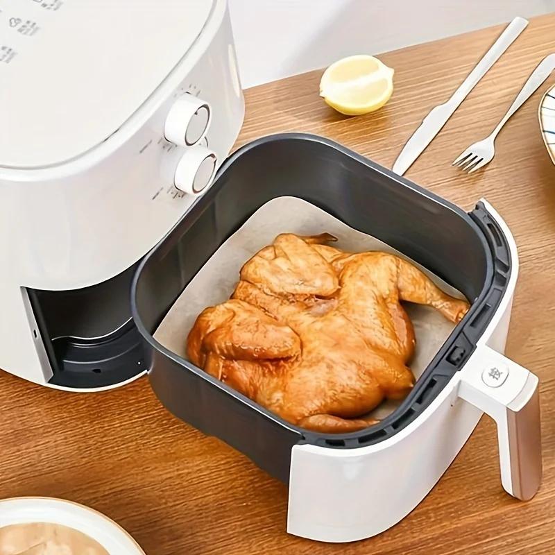 Вкладыши для аэрофритюрницы, Бумажные листы с антипригарным покрытием для выпечки, жарки и микроволновой печи-Легкая очистка, Отдельные листы для более здорового приготовления