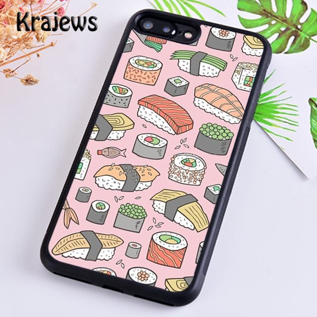 Krajews Кавайный Стек Суши Мягкий Чехол для Телефона Cover For iPhone 17 Air 16 15 14 plus 11 12 13 pro max Plus coque Fundas