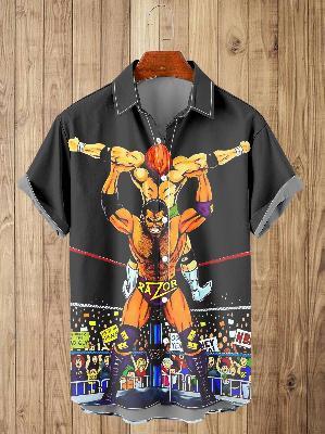 1116 Hot Sale Hawaiian Shirt Printed Shirt European Size Beach for Men's Large Size Shirt
