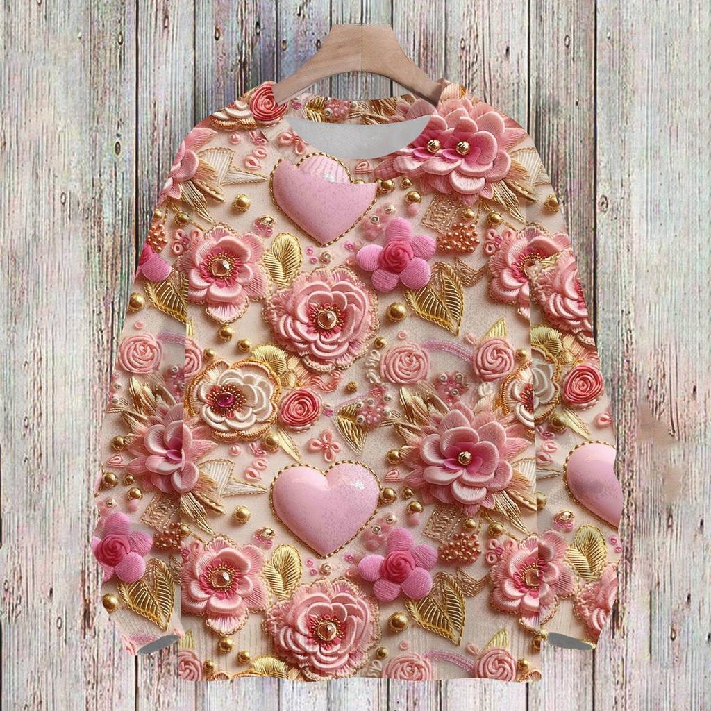 Свитшоты ко Дню святого Валентина для детей, вязаные свитера для мальчиков и девочек, симпатичные рубашки, осенние свитера с круглым вырезом, топы