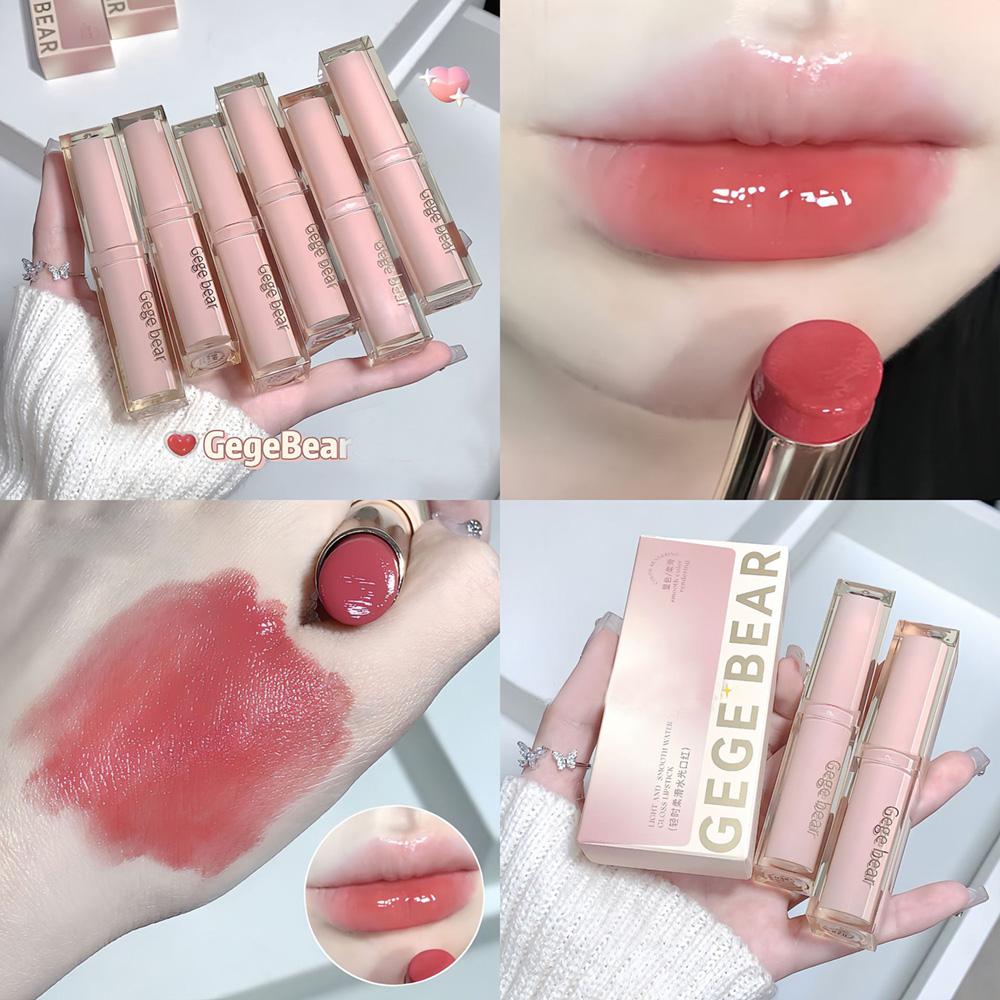 Губная помада GEGE BEAR Water Gloss легкая и гладкая, как зеркало, увлажняющая для лета, стойкая помада