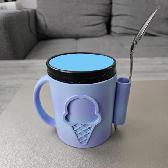 Держатель для пинты мороженого с прорезью для ложки, Изолированные рукава для пинты мороженого, Многоразовый многоцелевой контейнер-охладитель на 16 унций для сливочной газировки, пивных банок