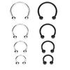 2Pcs Stainless Steel Horseshoe Shape Hoop Nose Ring Earring Studs Body