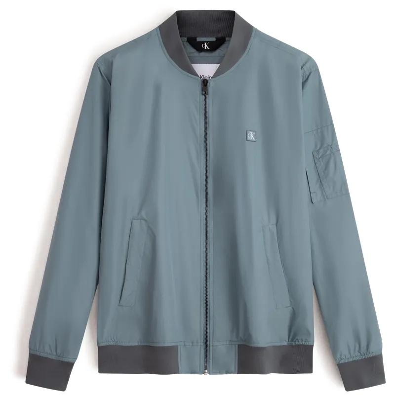 Calvin Klein Jackets Men's CFQ-Gray Green Baseball Collar Moderate (Unisex) Jackets J323578 1