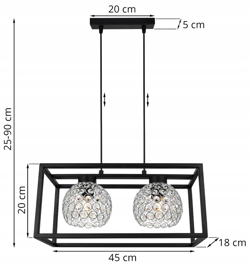 HANGING LAMP ELEGANT CAGE CRYSTAL BALL