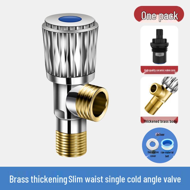 Универсальный двухвыпускной угловой кран из цельной меди для бытовых систем горячего/холодного водоснабжения