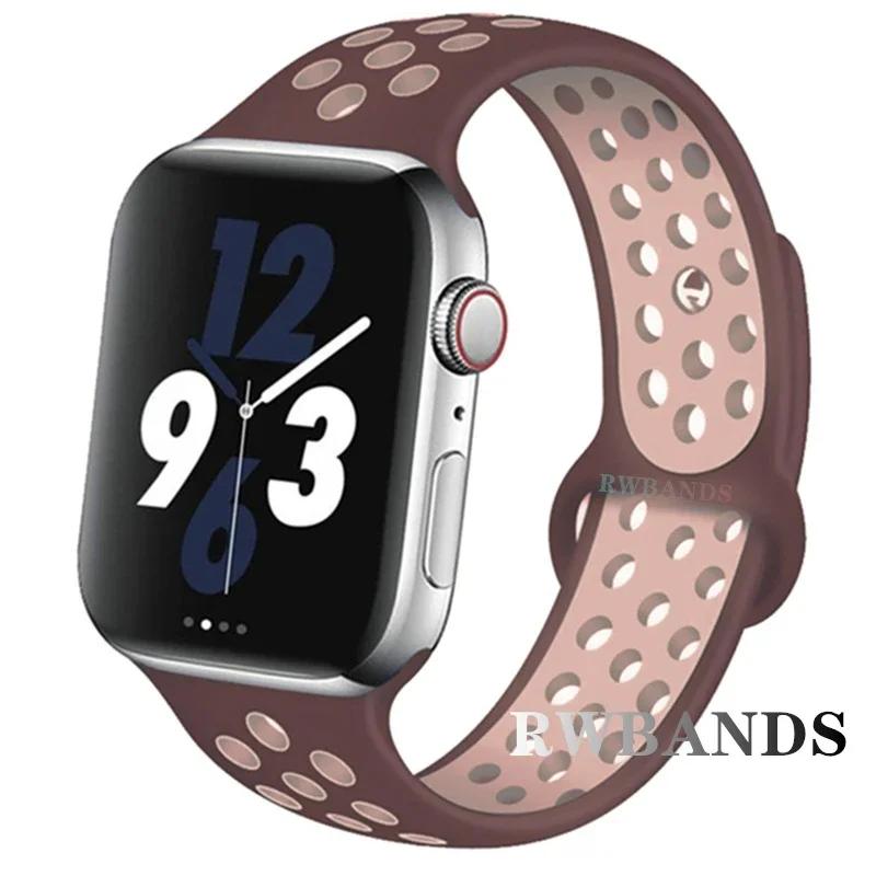 Спортивный ремешок для Apple Watch Band 46 мм 44 мм 40 мм 42-38-41 мм 45 мм Дышащий браслет iWatch Series 10 9 8 7 6 SE 5 3 Ultra 2 49 мм