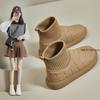 Fashion Snow Boots Women's Velvet Thickening 2024 New Winter Fashion Short-tube Slip-on Warm Bread Cotton Shoes Winter Boots