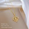 Gold Plated  Mary Necklace CZ Inlaid Heart Choker Titanium Steel Religious Jewelry Gift for Women