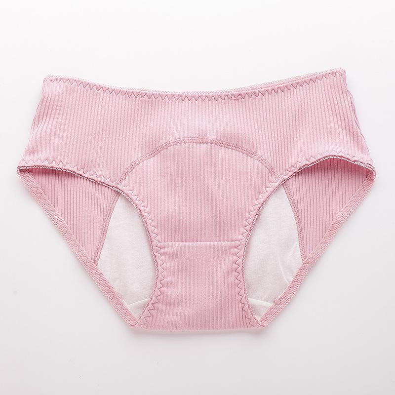 Женское дышащее физиологическое нижнее белье из чистого хлопка со средней талией, женское хлопковое менструальное нижнее белье, трусики