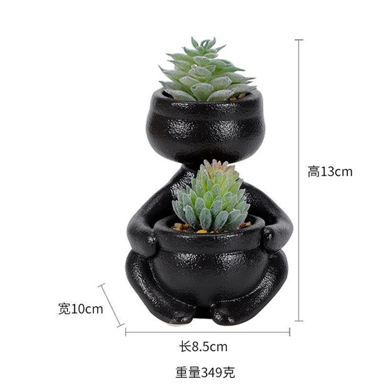 Абстрактная керамическая маленькая цветочная ваза креативная мясистая зеленая ваза для растений контейнер для домашнего рабочего стола украшения поделки садовые украшения