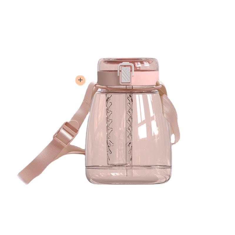 1300 мл пластиковая большая чашка для живота, чашка для занятий спортом на открытом воздухе, большой емкости с соломинкой и ручкой, портативная спортивная бутылка