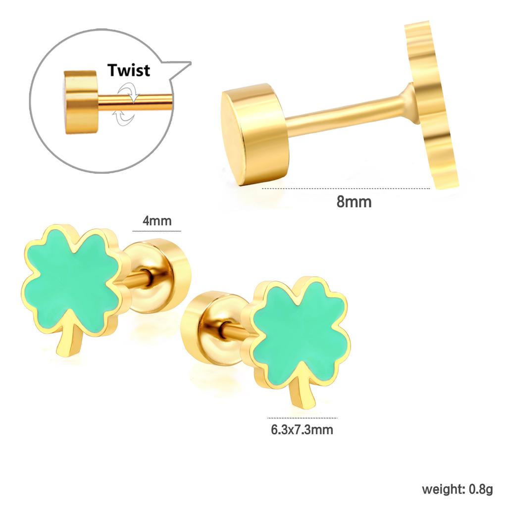 2026 Screw Stud Earrings, European and American Ins Sweet and Cute Bow Rainbow Earrings Earrings for Women