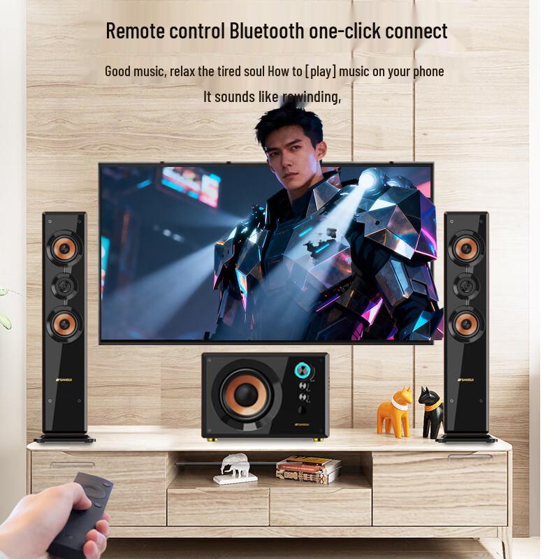 Домашняя система объемного звучания SANSUI 80C с Bluetooth, сабвуфером и микрофоном KTV (Китайская версия)