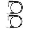 45cm Patch Cables for Guitar Effects Set of 2 Pedals, Black, L-S Plug, (18in/45cm)