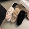 Fashion Women Plush Shoes Wear Snow Shoes Outdoors New 2024 Autumn Winter Fashion Bowknot Design Cotton Warm Flat Loafers Slip-on Shoes