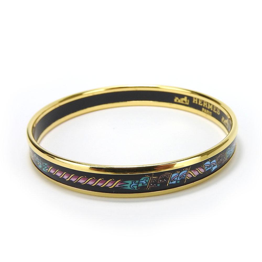 USED HERMES bangle  Emaille PM metal 18.2g multicolor Gold Metal Accessories