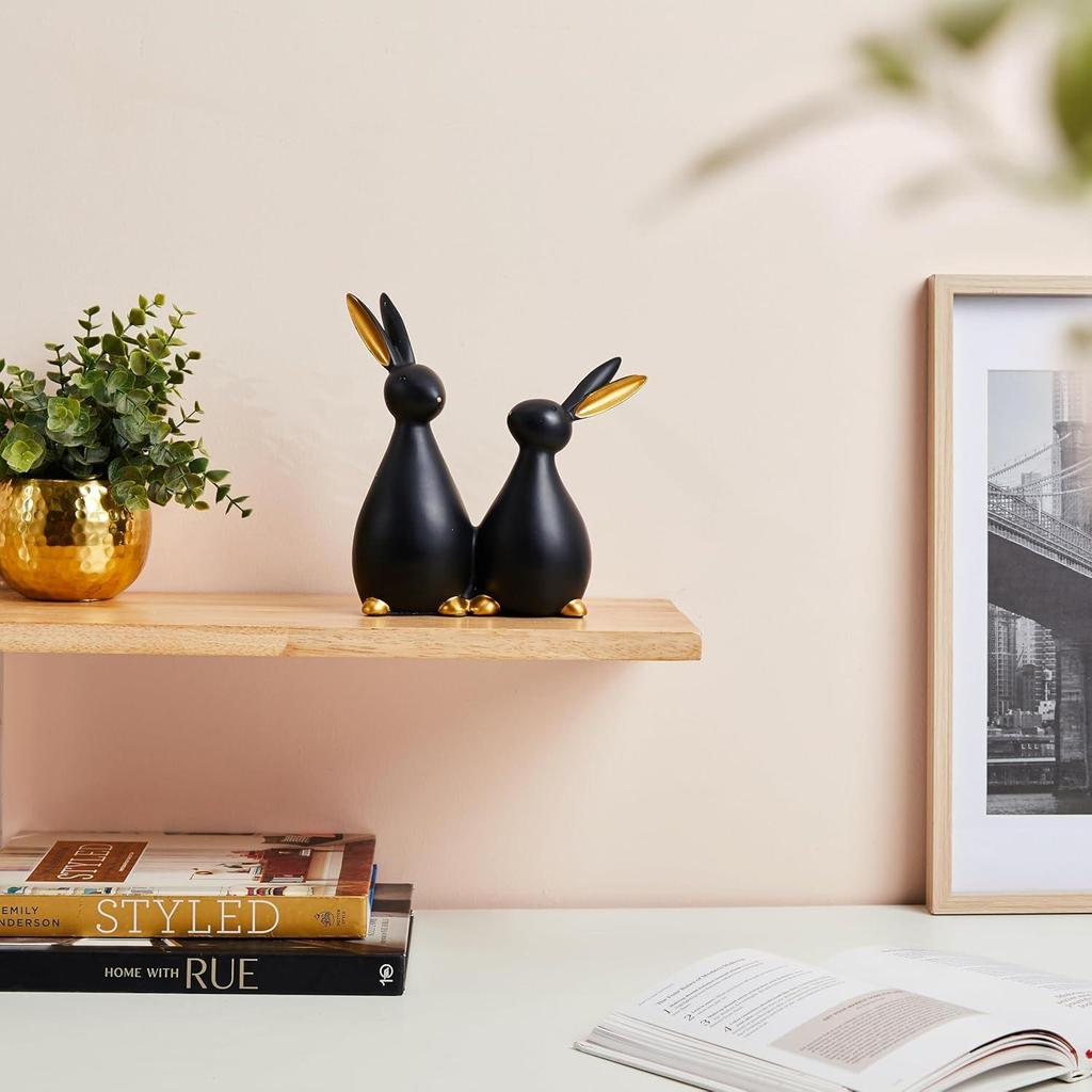 Фигурки кроликов из смолы для украшения дома (Упаковка из 1 шт., Черный)
