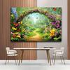 2D Flower Arch Backdrop, Enchanted Garden with Butterflies Photography Background for All Occasions